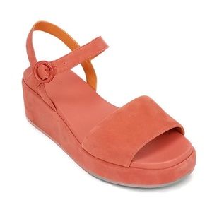 Camper Misia platform wedge sandals coral size 37